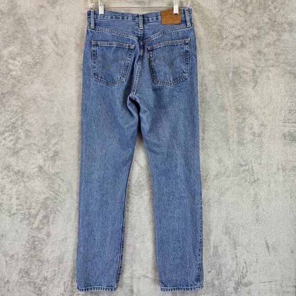 Levi's 501 Jeans Womens 27 Blue Denim Button Fly Straight Premium PC9 12501-0438 - Picture 9 of 16